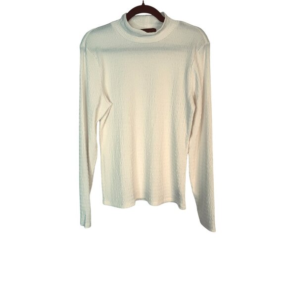 Sanctuary XL Off White Textured Long Sleeve Top Polyester Blend - Picture 10 of 10